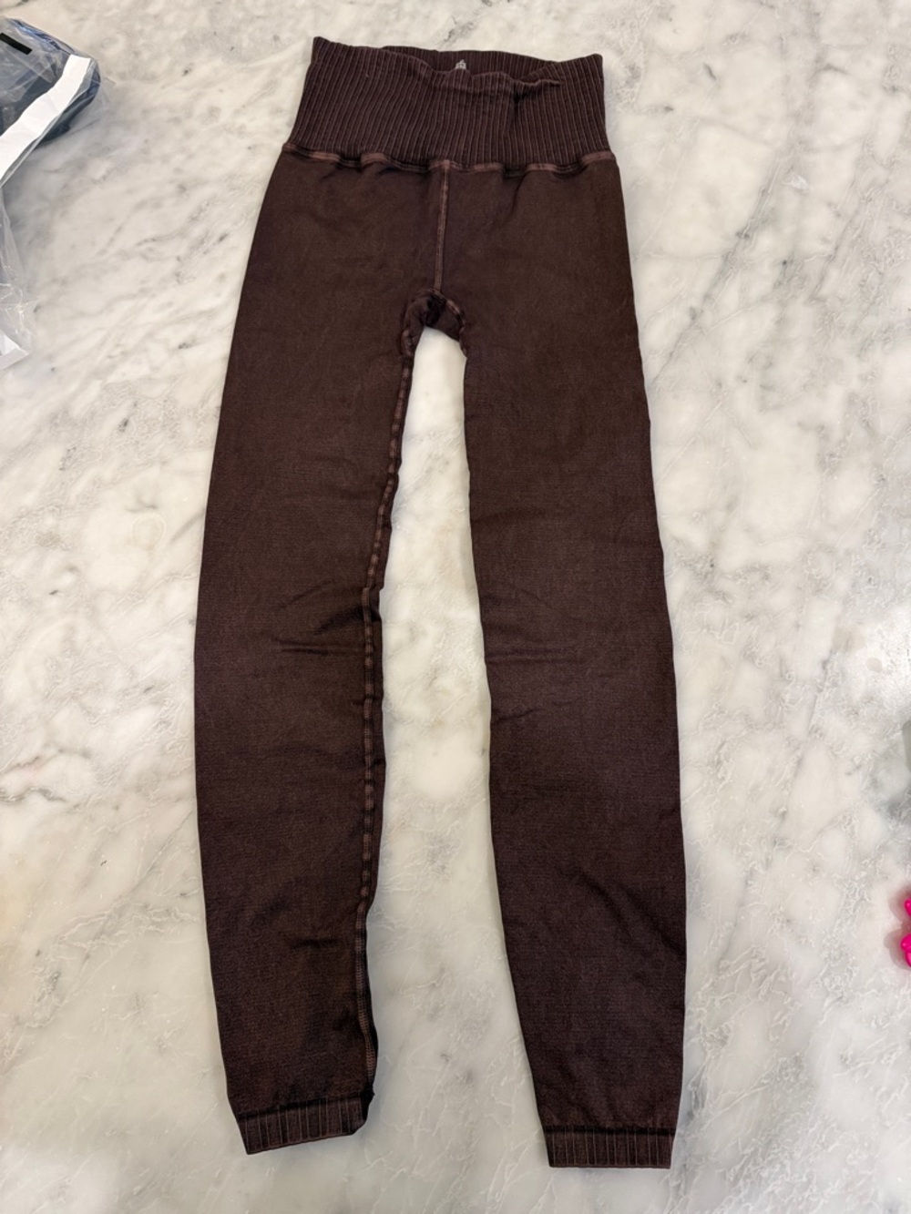 FP Movement by Free People Brown Ribbed Waist Leggings